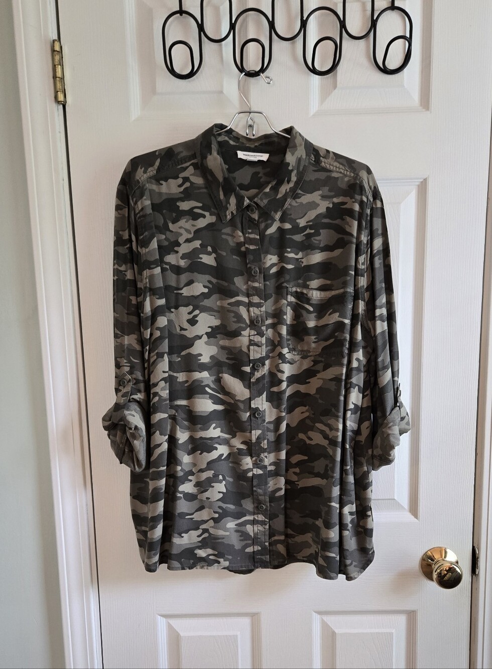 Camo Button Down Shirt. XL